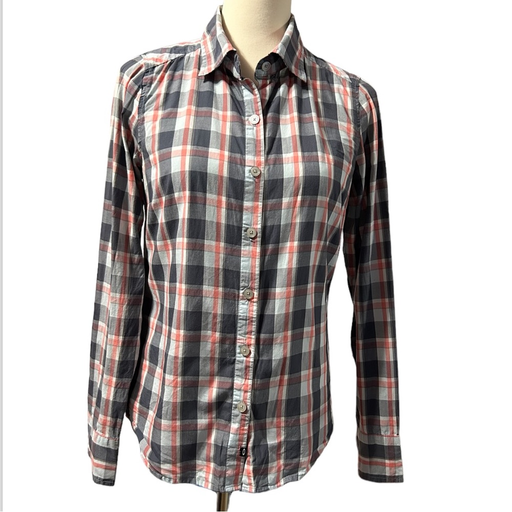 Red, white and blue Oakley Button Down Shirt, Size Medium